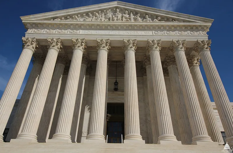 The west front of the U.S. Supreme Court building in Washington